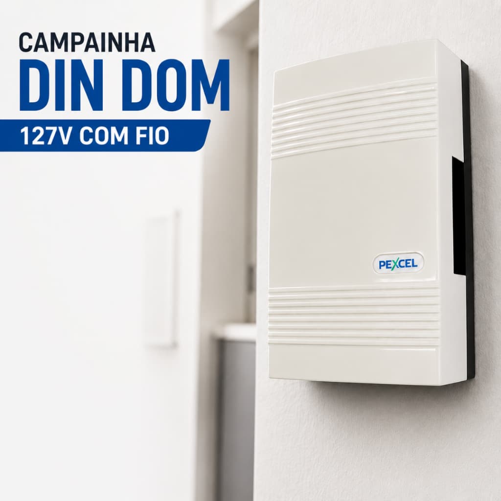Campainha - Residencial - Interna -Din Dom - Branca - 110v - Casa - Contrução