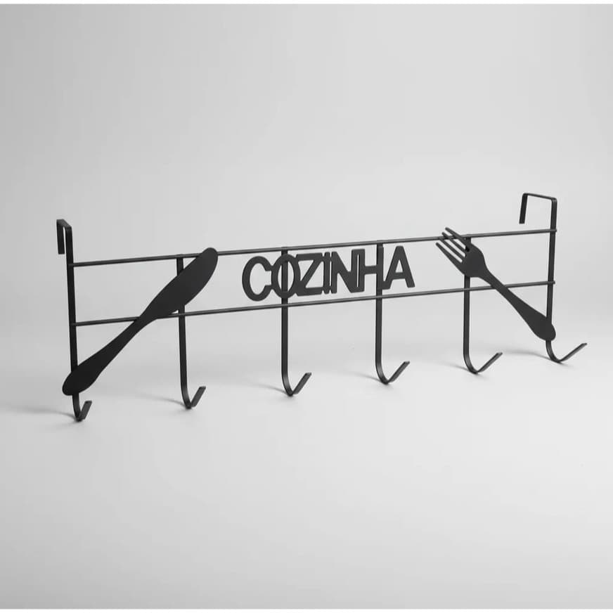 Porta Pano de Prato Cozinha Talher Utensilios Suporte Multiuso Grande Metal 8 Gancho