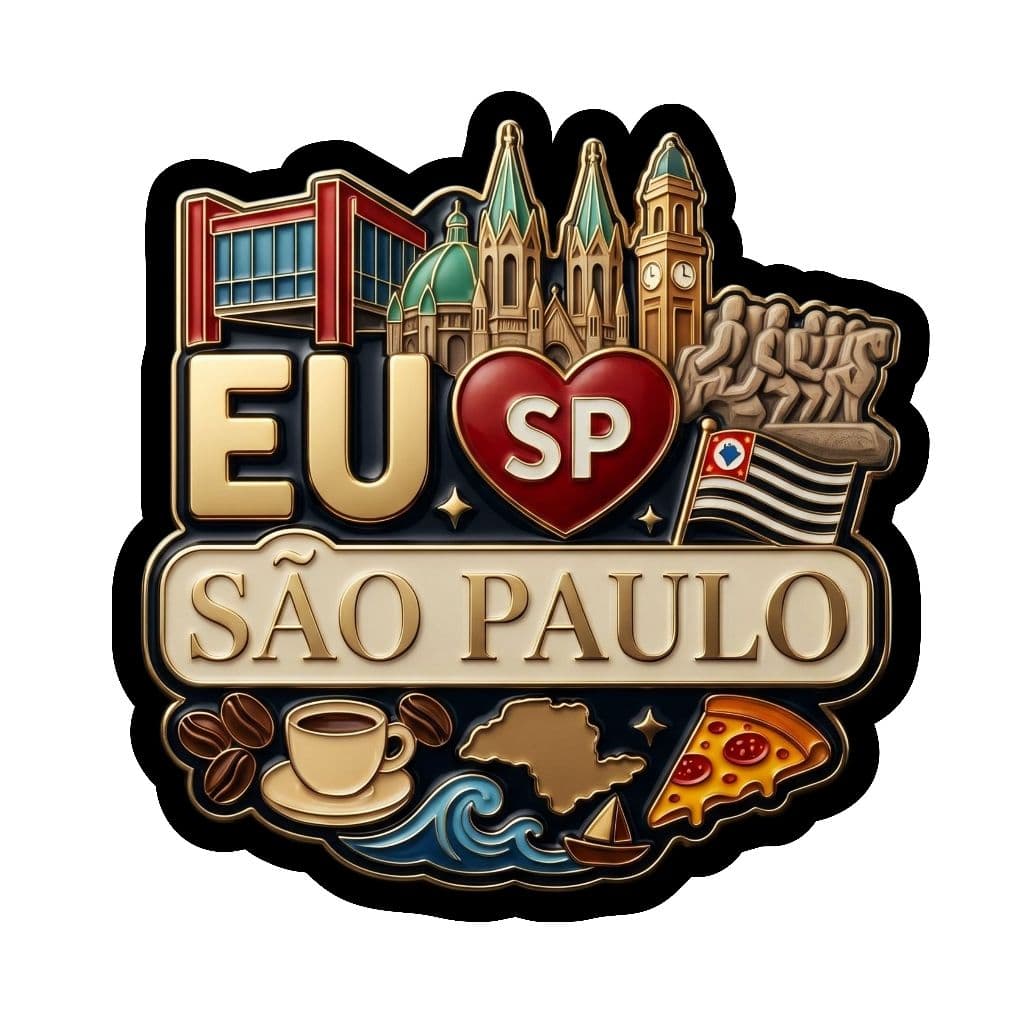 Ímã geladeira personalizado Eu Amo São Paulo