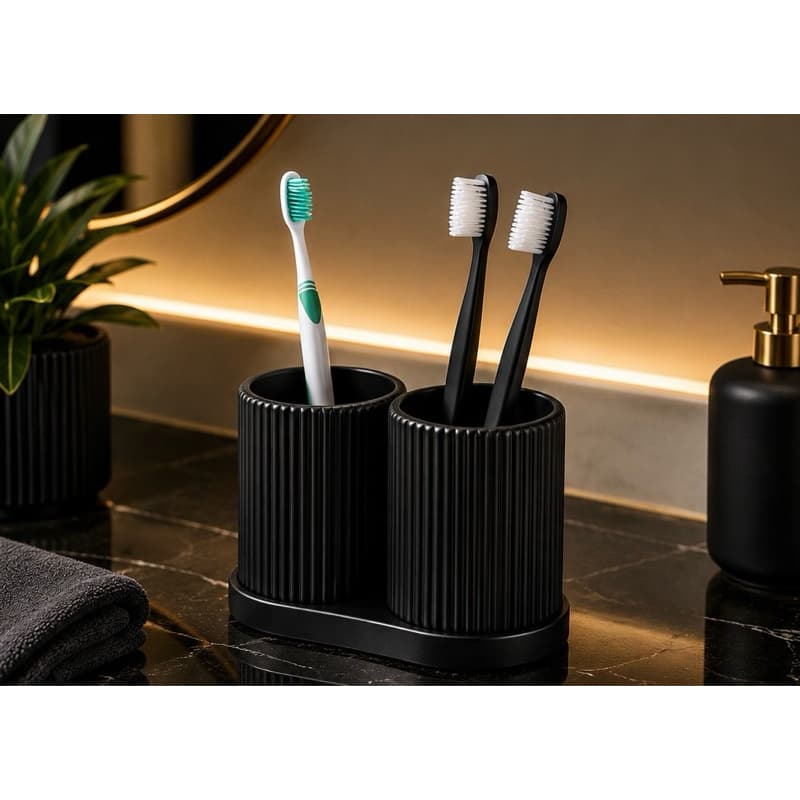 Organizador Elegance Duo Porta Escovas Duplo com Design Moderno