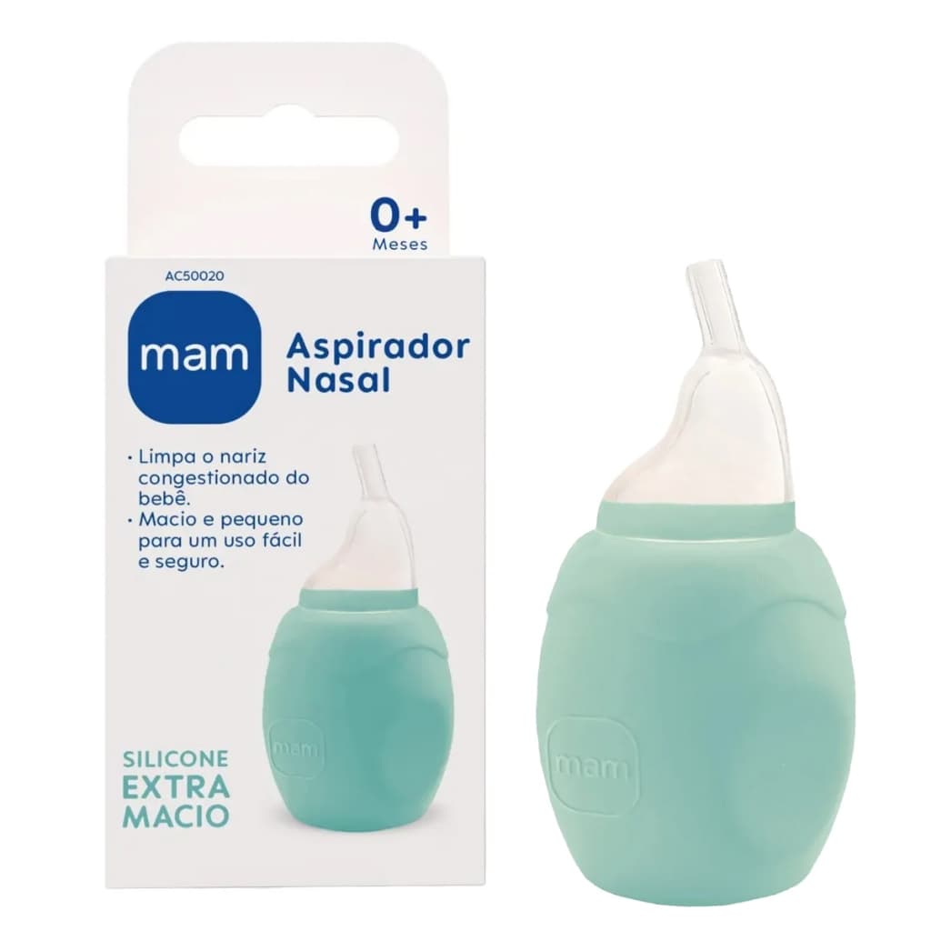Aspirador Nasal MAM Limpeza Nariz Alivia Congestão Nasal Bebê Infantil Mam