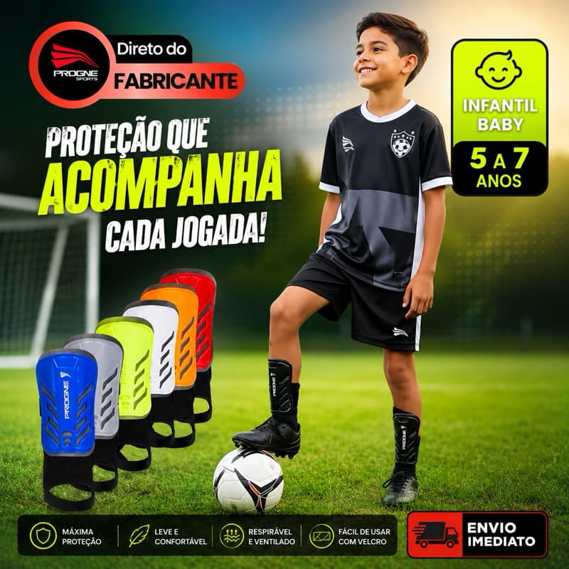 CANELEIRAS C/ TORNOZELEIRA BABY INFANTIL (5 A 7 ANOS) - FUTEBOL CAMPO FUTSAL SOCIETY - PROGNE SPORTS