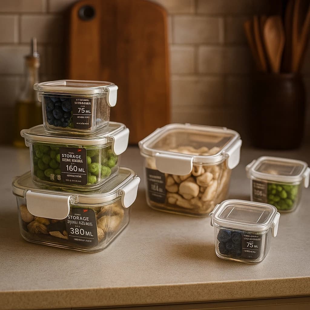 Conjunto 3 Potes Quadrados Herméticos Mantimentos Conservação Alimentos Cozinha Geladeira