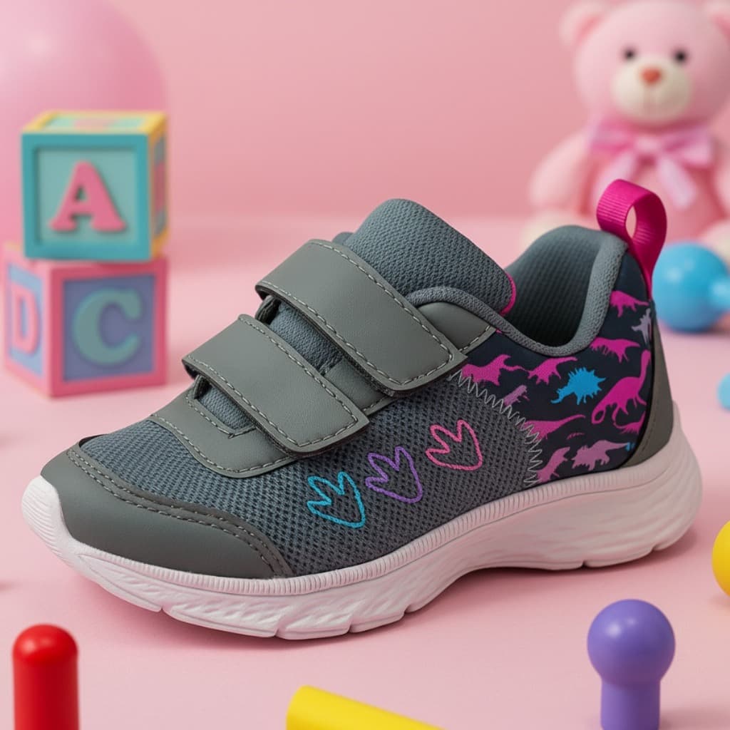 Tênis Menina Infantil Dinossauro Leve Confortável Velcro Do 26 ao 33 Promoção