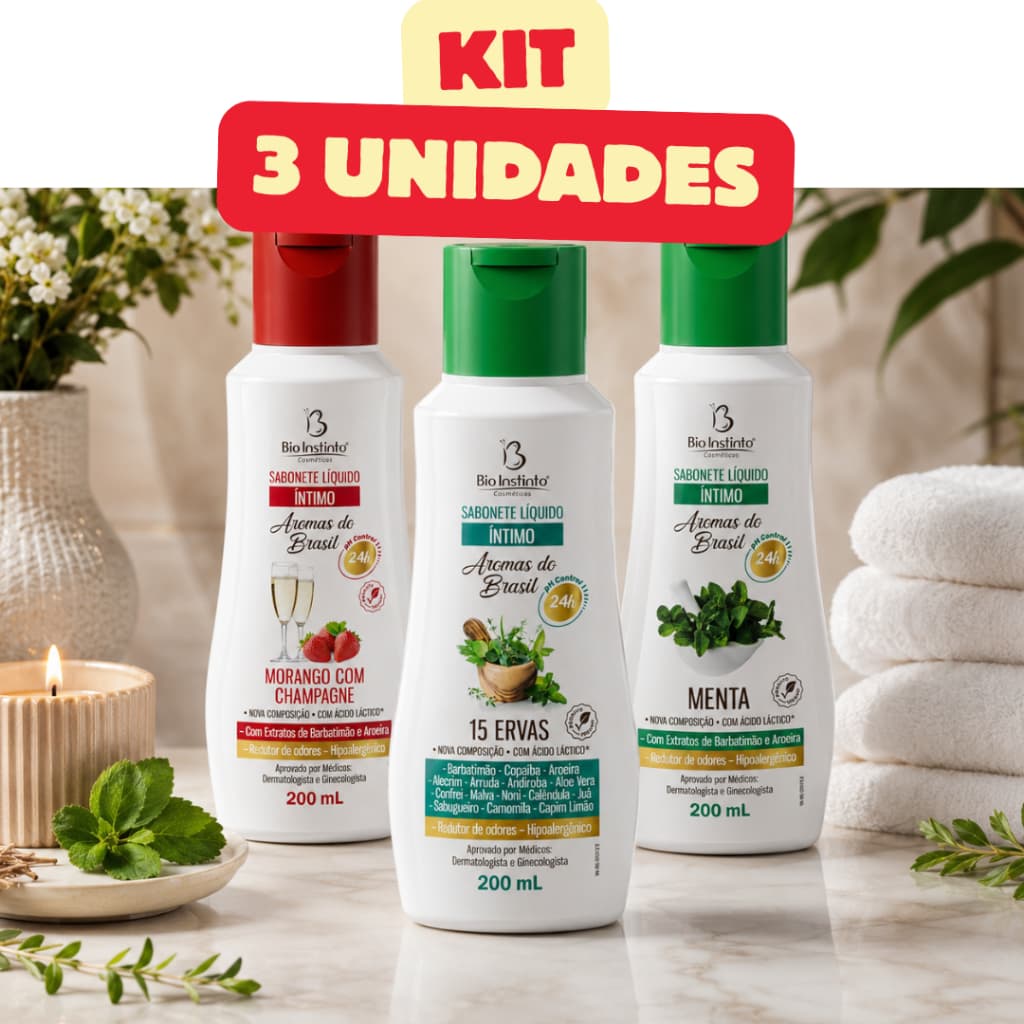 SABONETE AROMAS DO BRASIL 200ml Íntimo Higiene Feminina Bio Instinto Natural Proteção Banho