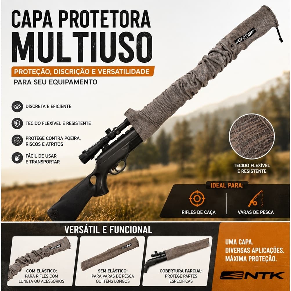 Capa protetora para carabina - capa rifle - capa para vara de pesca - Produto Premium