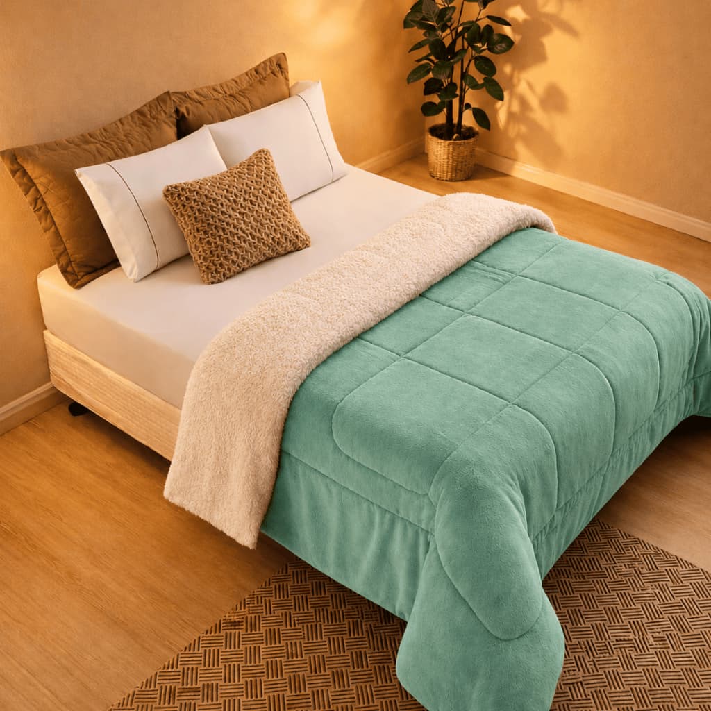 Cobertor Casal Cama Queen - Coberdron Edredom Grosso - Coberta Lã De Carneiro Super Quente