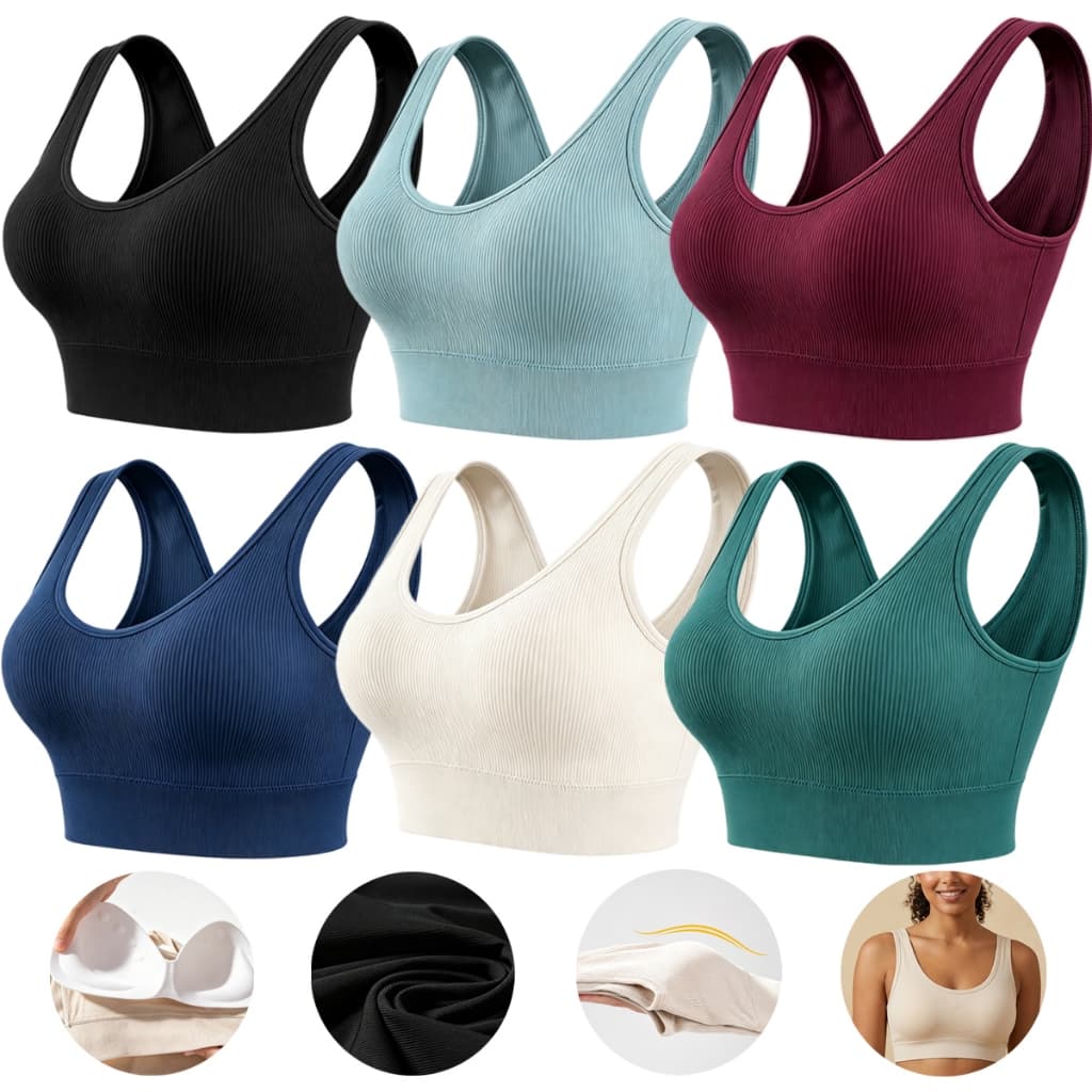 Jcolour Kit 3 Sutiã sem pescoço feminino decotado sutiã esportes para fitness ioga corrida P M G GG