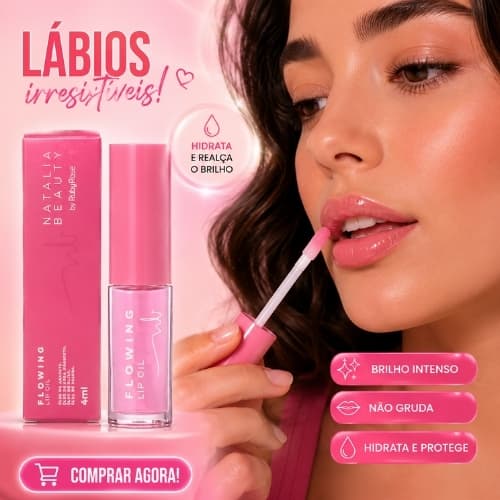 Ruby Rose Lip Oil Natalia Beauty Fórmula enriquecida com óleos Nutritivos