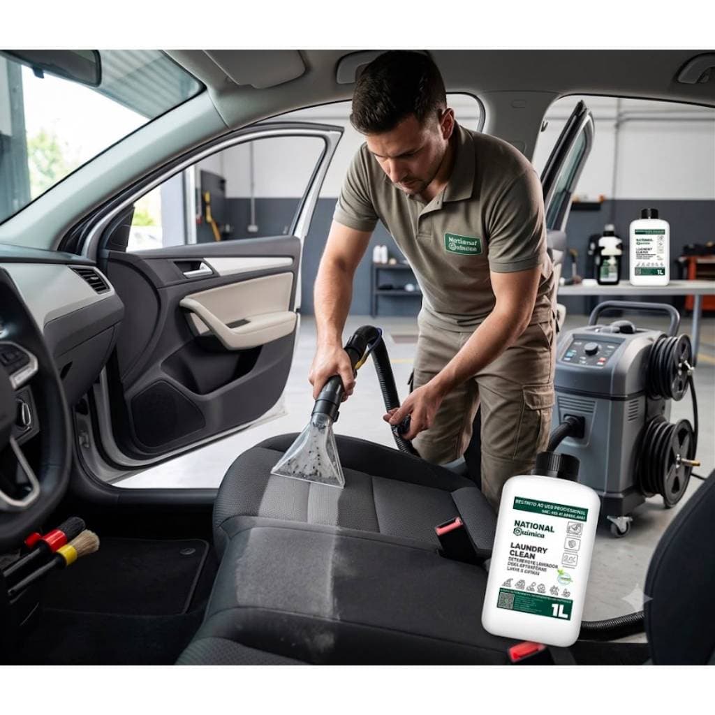 Shampoo Para Extratora Automotiva Laundry Nq 1L Alta Performance Para Lavagem De Bancos E Detalhamento Veicular