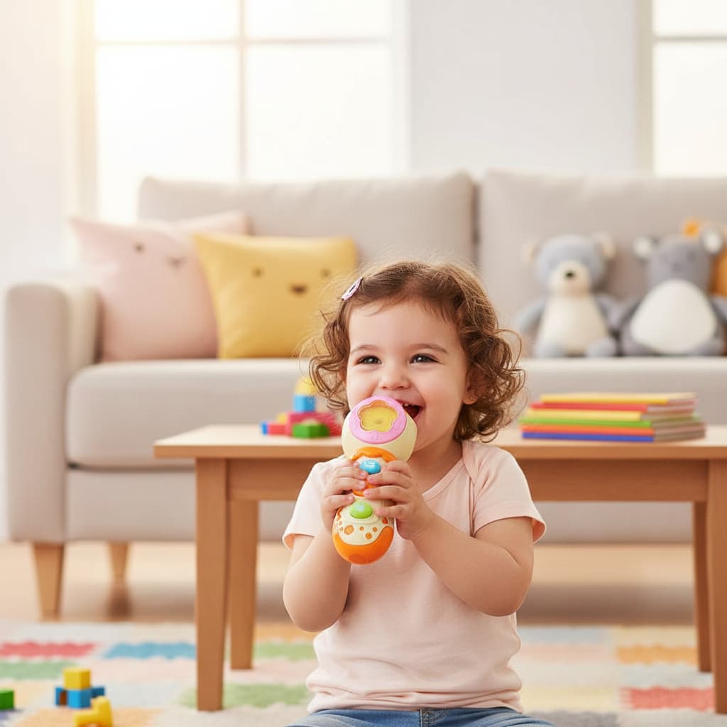 Mini Microfone Infantil Musical Canta Com Luz e Som Brinquedo Kids