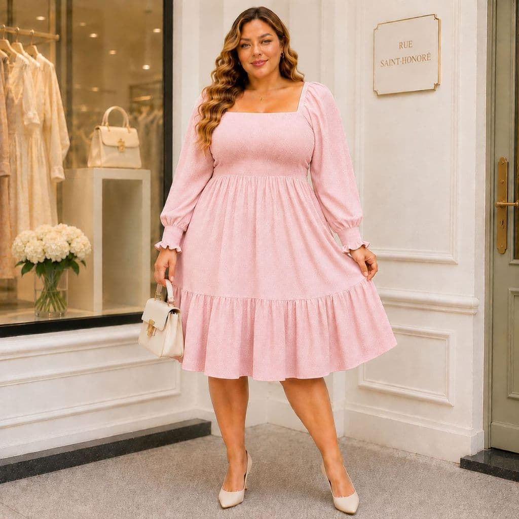 Vestido evangélico plus size midi feminino social elegante sofisticado casual barato moderno casual confortável