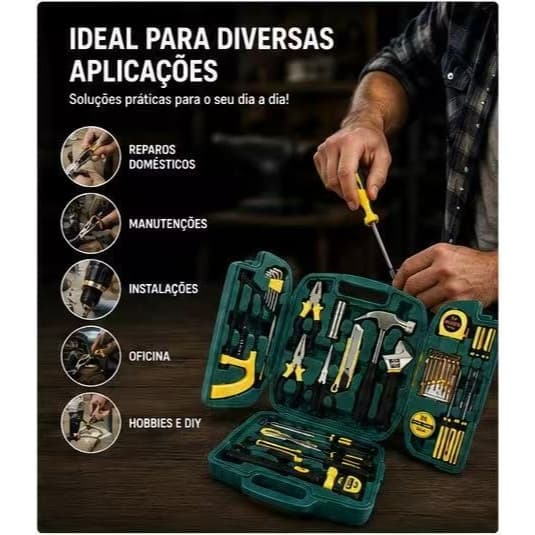 Maleta Completa Kit de Ferramentas com 27 Peças, Alicates, Chaves, Martelo e Trena -  Luatek