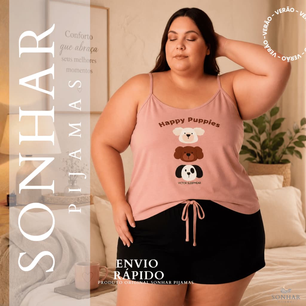 CONJUNTO PIJAMA FEMININO PLUS SIZE TECIDO LEVINHO MACIO VERAO BLUSINHA E SHORTS