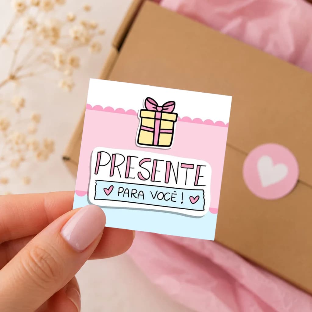 100 Tags Agradecimento ao cliente / Mini cartão para loja, empresa, mimo, pedido 5x5cm R:A19