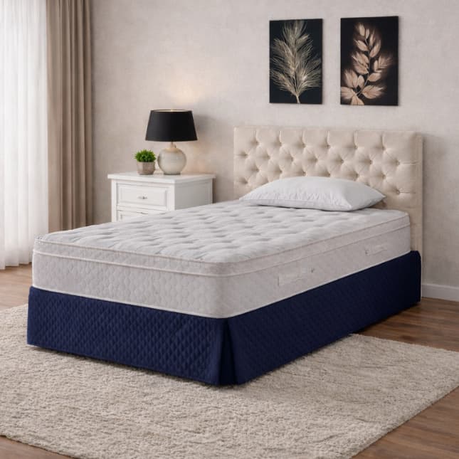 Saia Box Baú e Simples Cama Solteiro 50cm de Altura Saia Matelada