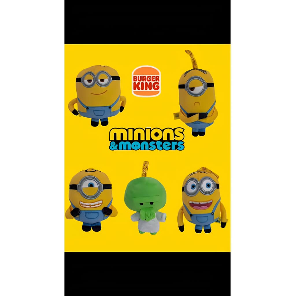 Pelúcias Coleção Minions e Monstros Burger King