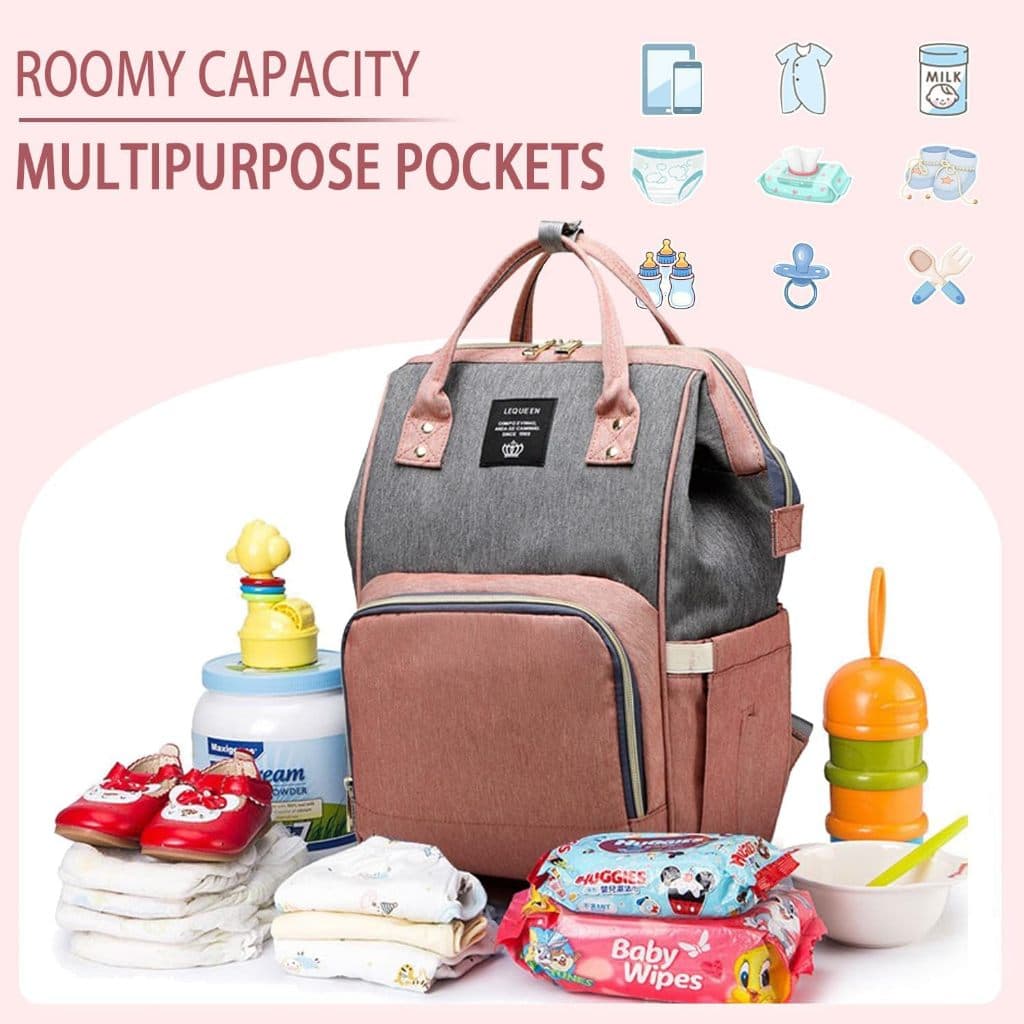 Mochila Bolsa Maternidade Feminina Lequeen Bebê Menina Menino Impermeável