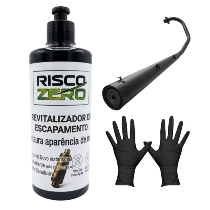 Renovador de Escapamento Moto Preteador de Borrachas Escapamentos Metais Revitalizador Automotivo
