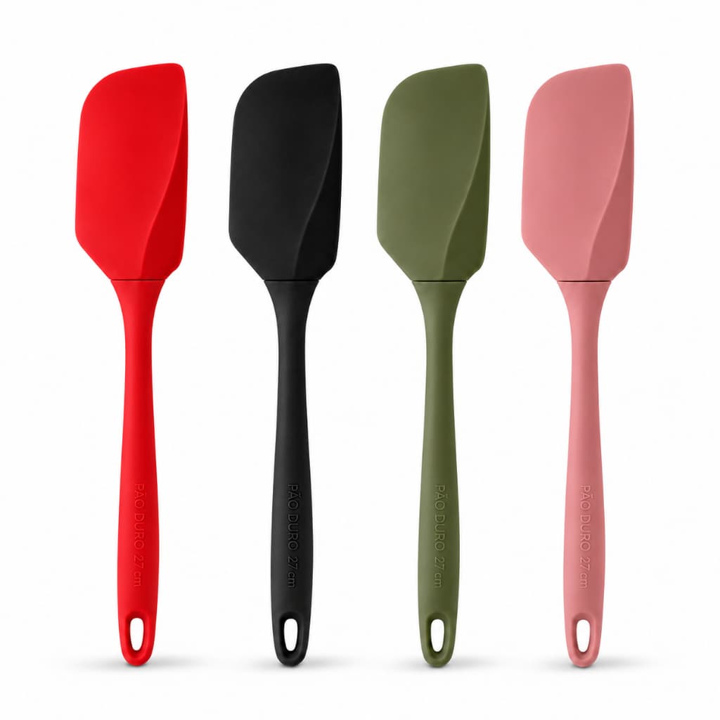 Kit Espátula Pão Duro Silicone 27cm Cores Sortidas Belakaza C/04 Un