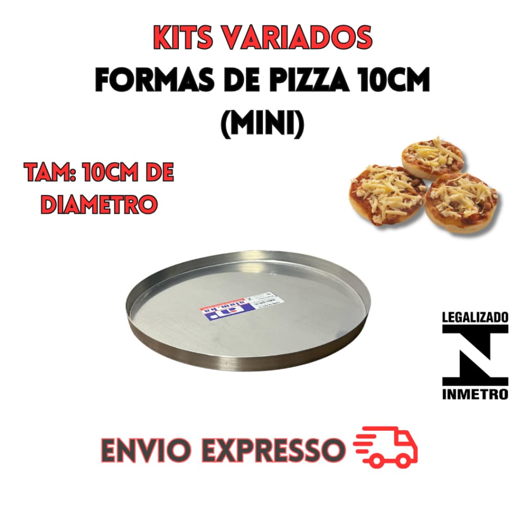 kit forma de pizza, assadeira redonda de aluminio assadeira de pizza , kit de assadeiras de 10cm