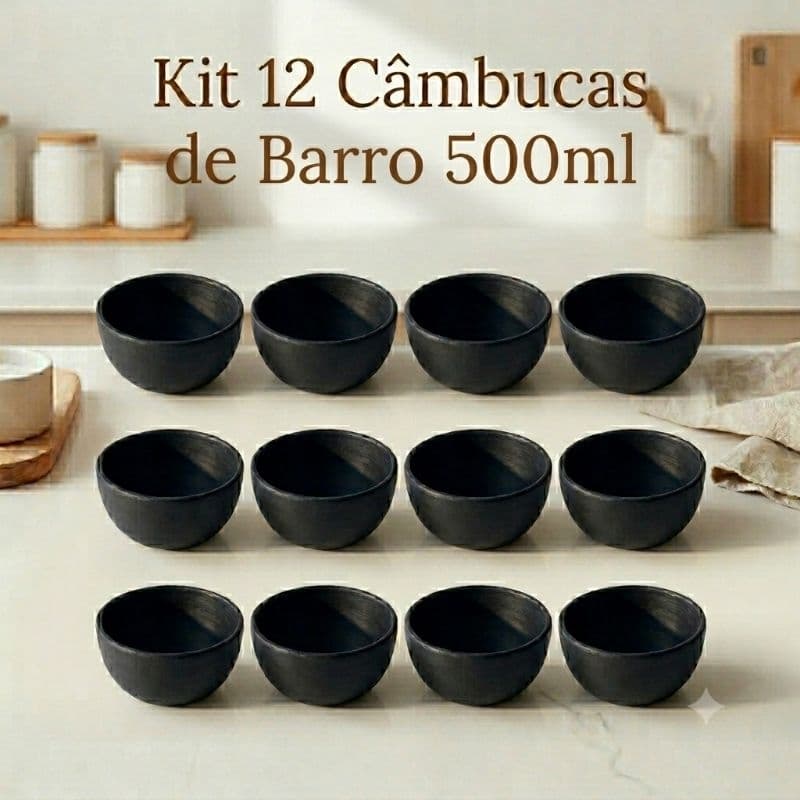 Panelas de Barro- KIT com 12 CÂMBUCAS DE BARRO 500ML