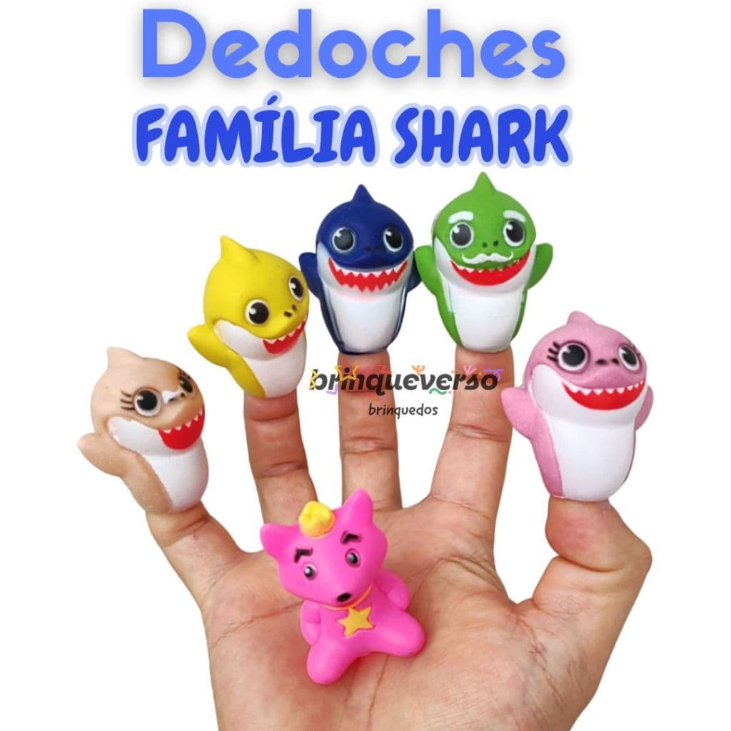 Coleção Dedoches Tubarão Kids. Dedoches Sem Repetição de Personagens. Brinquedo Barato.