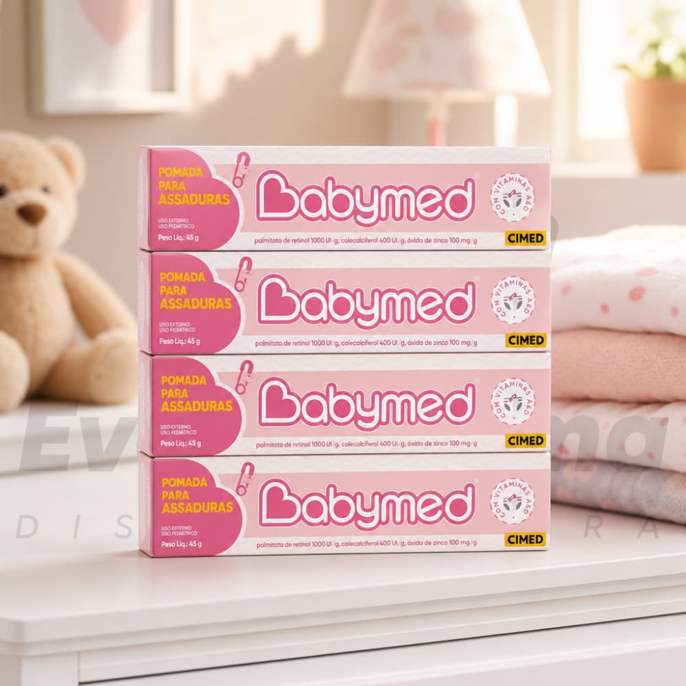 Kit C/4 Creme pomada para assadura bebê criança Babymed Rosa Cimed 45g