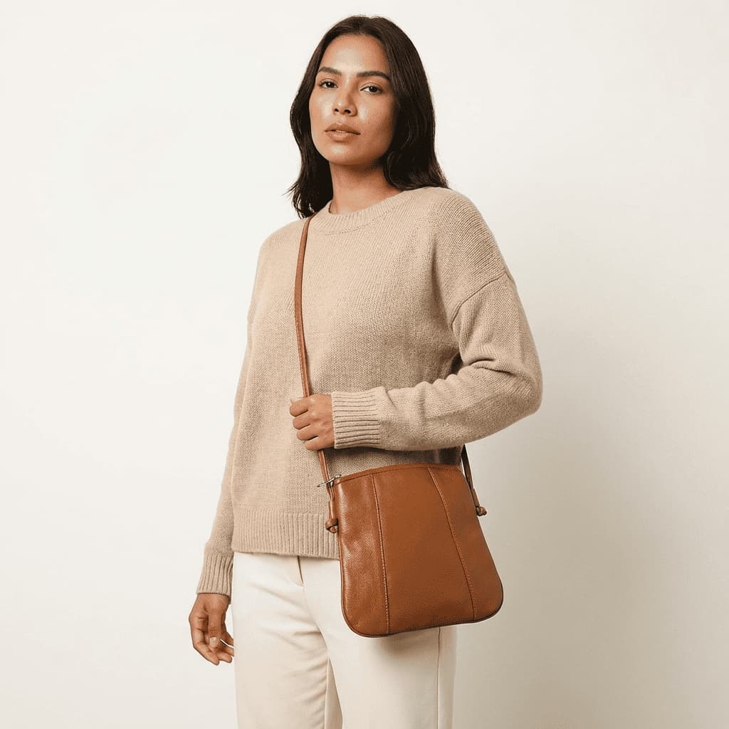 Bolsa Feminina a Tiracolo de Couro Laila