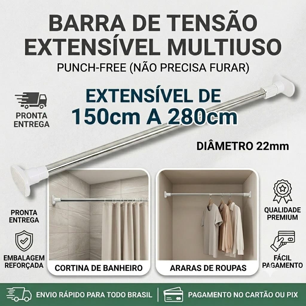 varão de cortina cortina de banheiro E Quarto Sem Furo Ajustável Pressão 70-120 90-160 110-200 150-280cm
