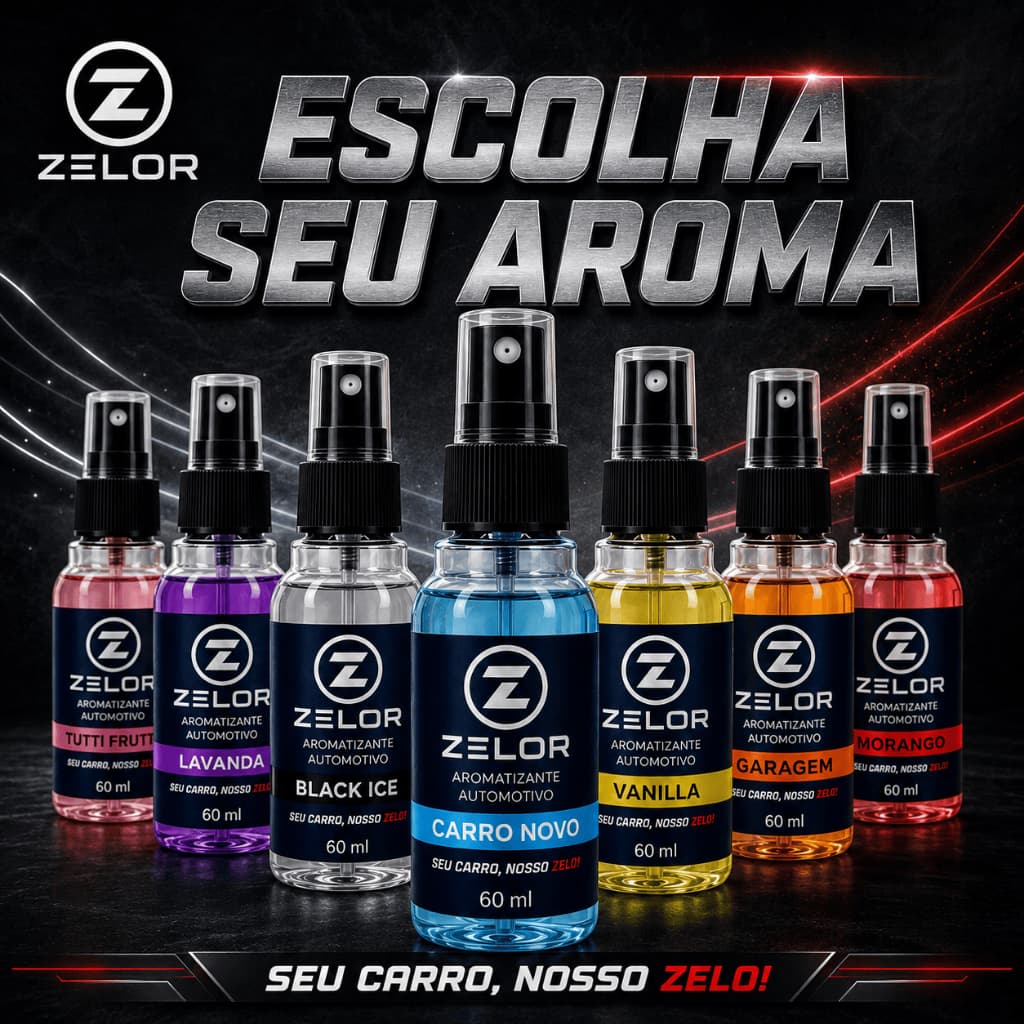 Perfume Automotivo Spray 60ml Zelor Aroma Premium Cheirinho Carro Masculino Alta Fixação Duradouro