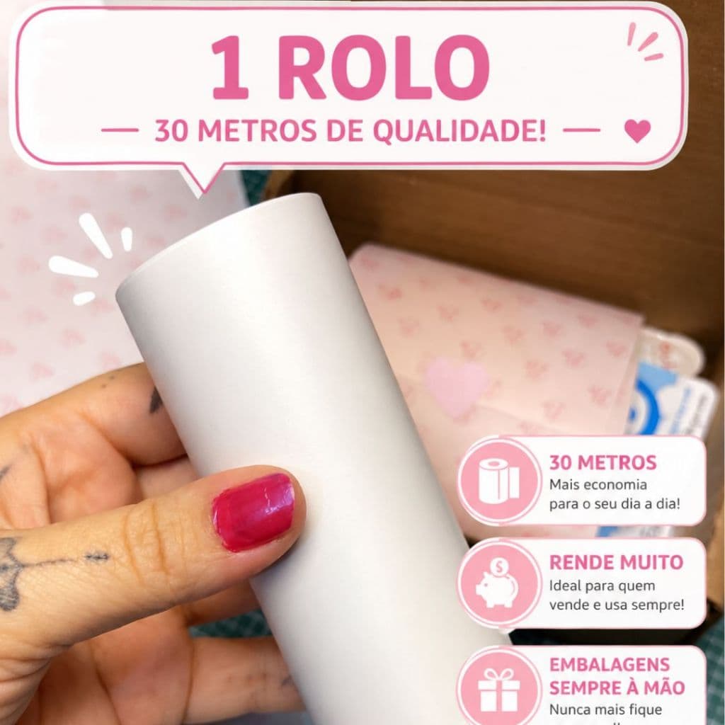 Bobina Papel Seda 110mmX30m 75g para impressora de pequeno formato