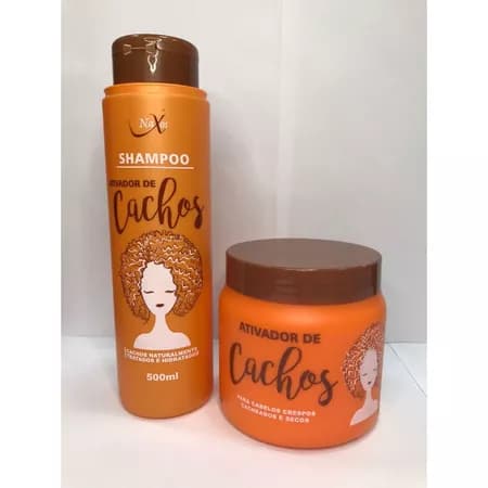 Kit Ativador de Cachos Naxos Shampoo 500ml + Ativador 500g Nutrição Definição Anti Frizz