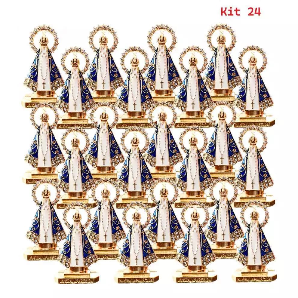 Kit 24 Nossa Senhora Aparecida Dupla Face P/Painel de Carro Lar Trabalho Basilica Miniatura NS Aparecida Basilica