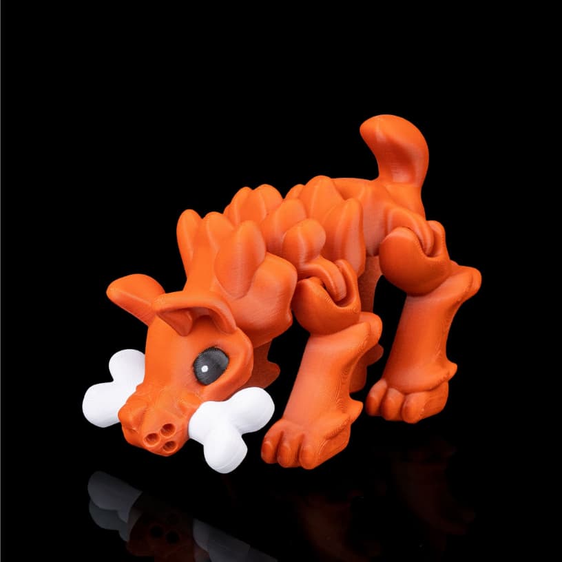 Cachorro Articulado Decorativo com Petisco – Miniatura Criativa