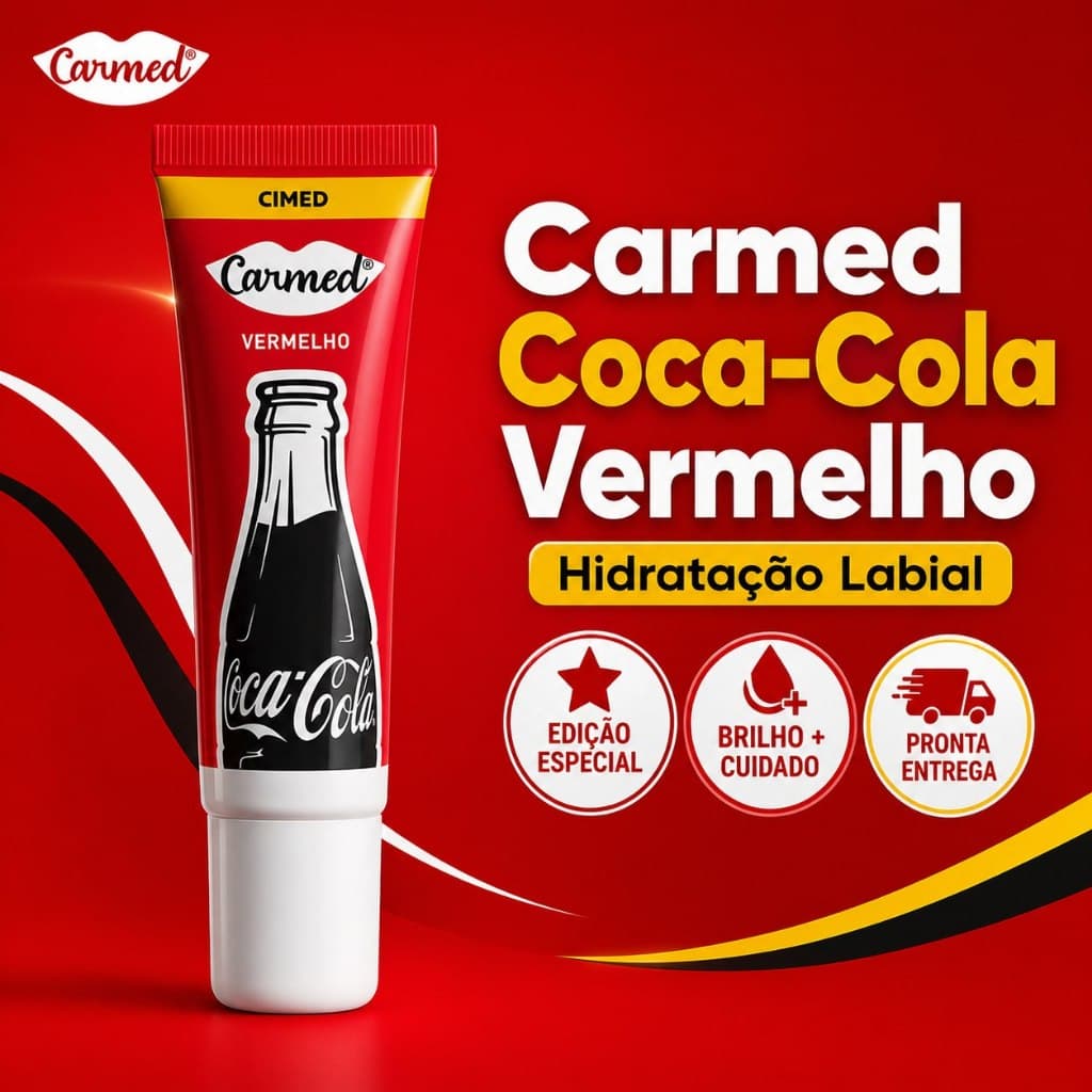 Carmed Coca Cola Hidratante Labial Vermelho Edição Limitada Original 10g