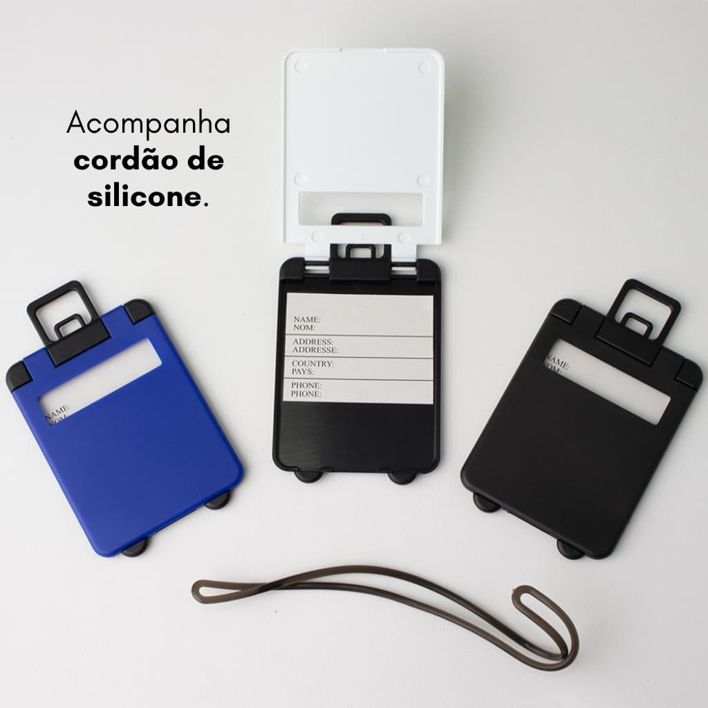 Kit Tag de Malas Identificador de Bagagem de Viagem Silicone Flexível