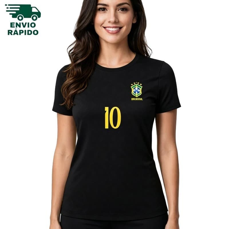 Camiseta de torcedor de futebol Brasil 100% algodão, modelo novo Copa do Mundo 2026, Rumo ao Hexa