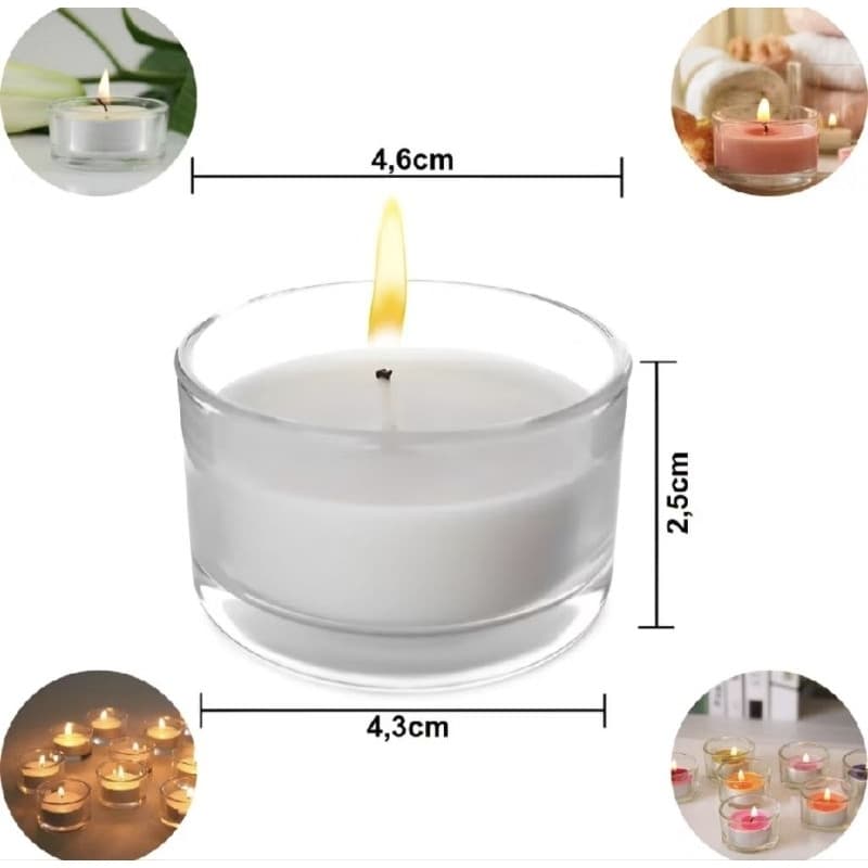 Kit 5 ou 10 Mini Castiçal de Vidro Redondo Porta Velas Suporte Decorativo 5x2,5cm Decoração Festa Casamento Mesa Posta