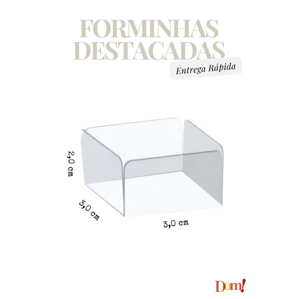 1.000 Forminhas 4 Pétalas e Reta em Acetato / Caixetas / Pelotine - DESTACADAS