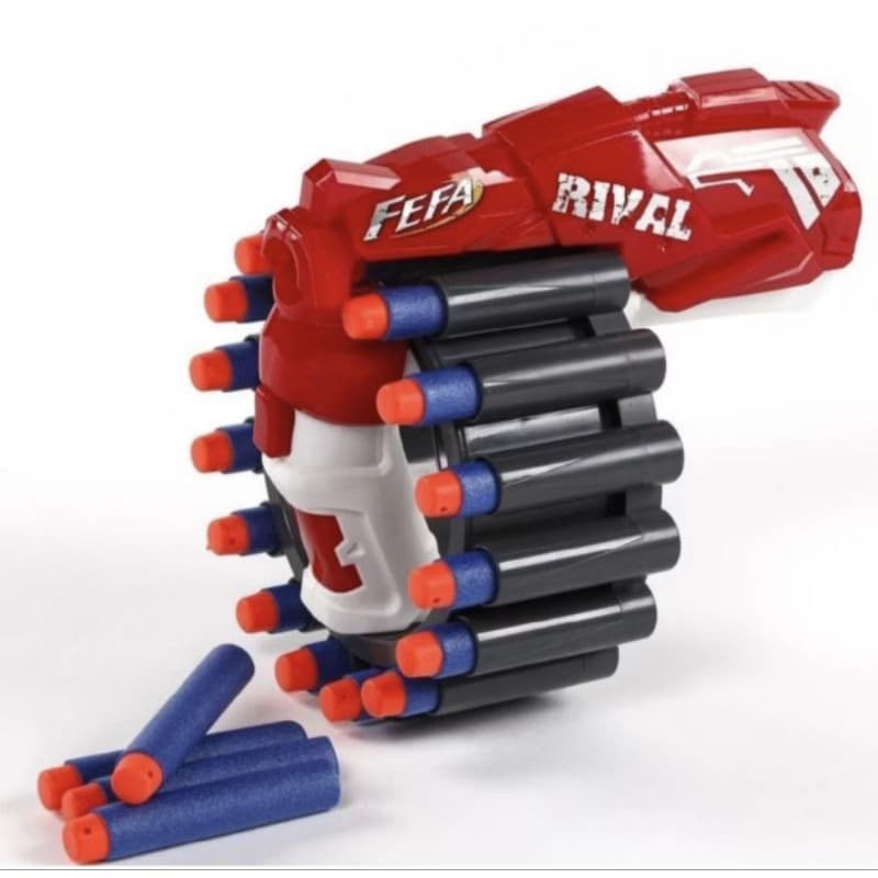 Lançador de Dardos Super Shoot Rival 20 Dardos Espuma Brinquedo Infantil Alta Precisão