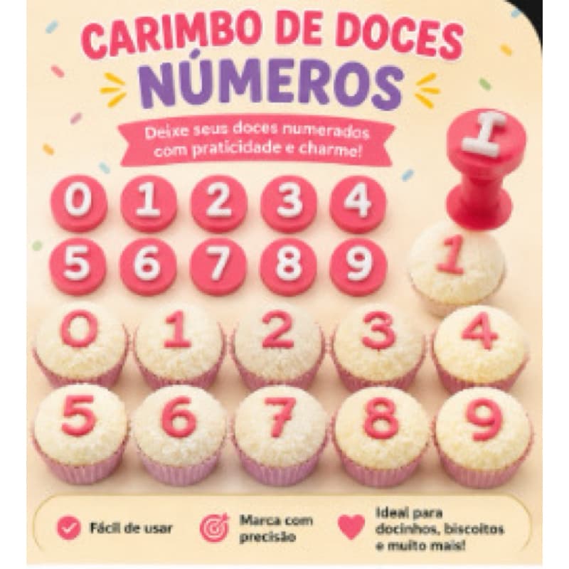 Kit carimbos números/Carimbo doce personalizado doce número