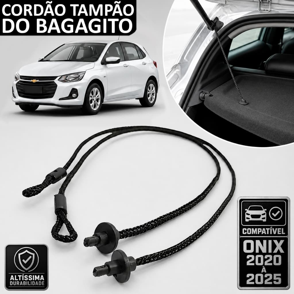 PAR Cordão Tampão Bagagito Porta Malas Onix 2020 2021 2022 2023 2024 2025