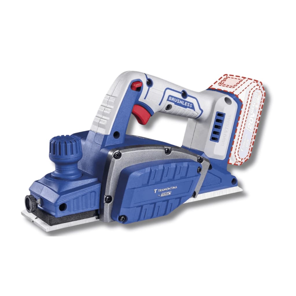 Plaina 20v 14000rpm Tramontina By Total - Sem Bateria/carreg Azul-escuro 20v