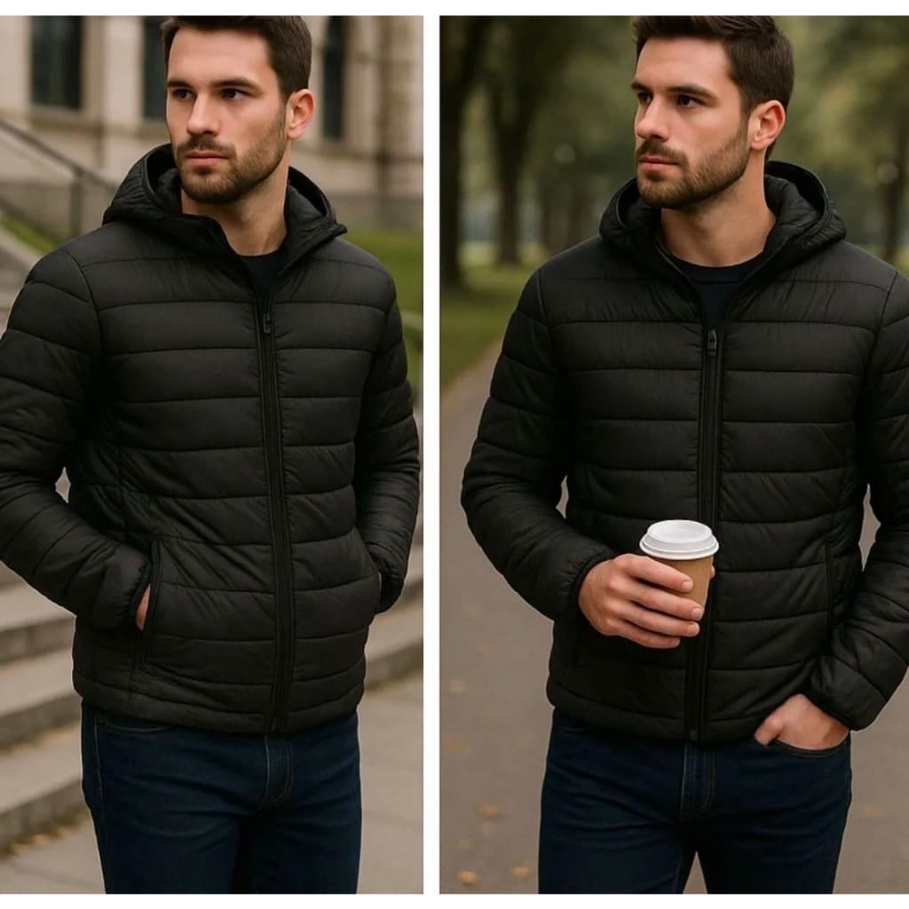 Jaqueta Bobojaco Puffer Masculino Com Ziper
