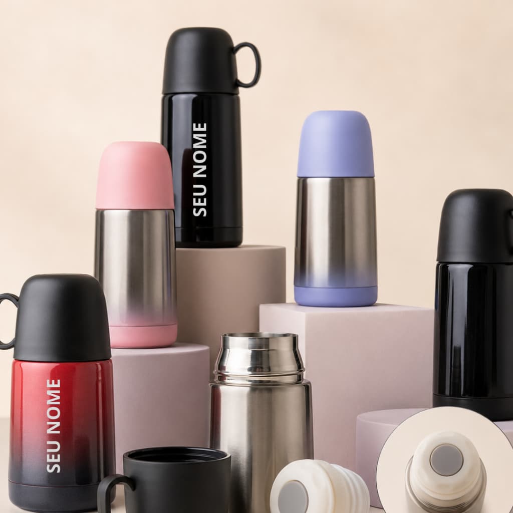 Garrafa Térmica Café Mini Personalizada 230ml Quente Gelado Chá