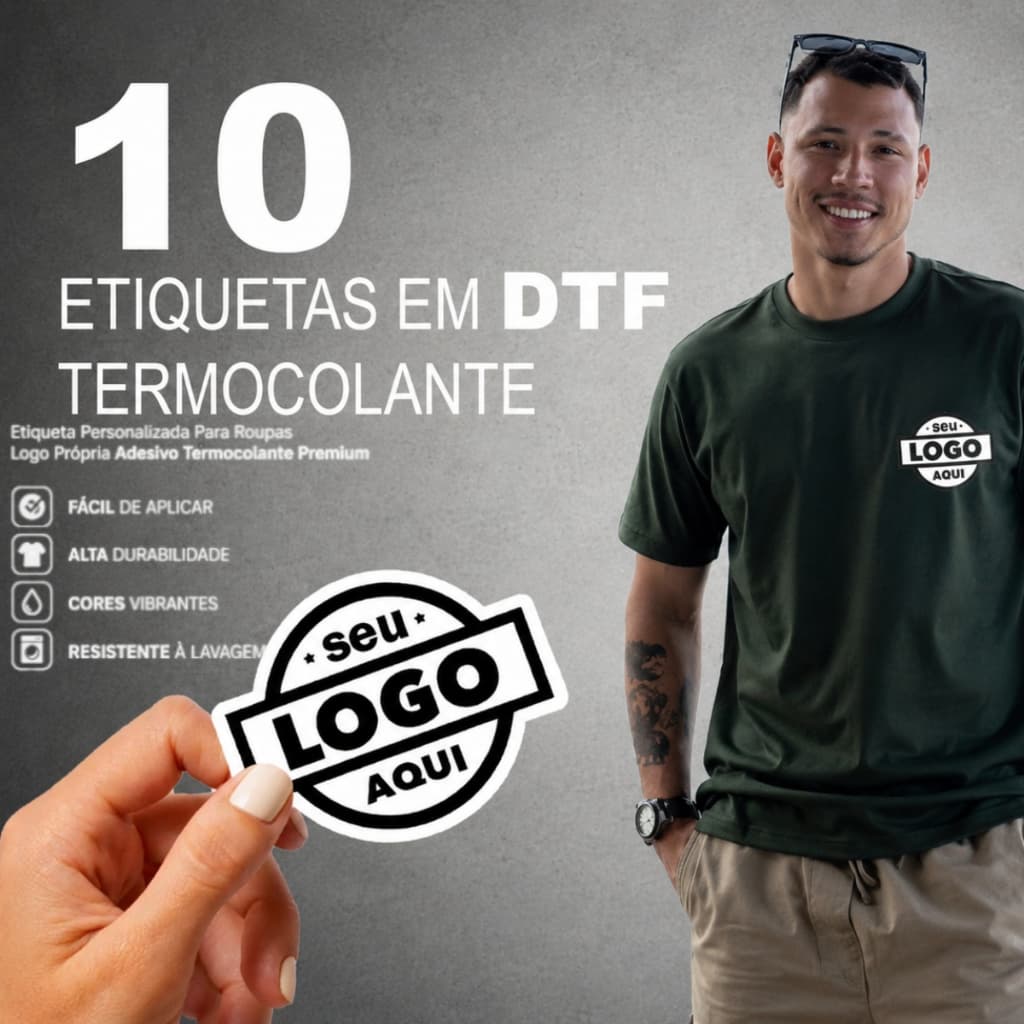 DTF Estampas de Etiquetas com logo Empresa Promocional Aplicar com Ferro Envio Rápido