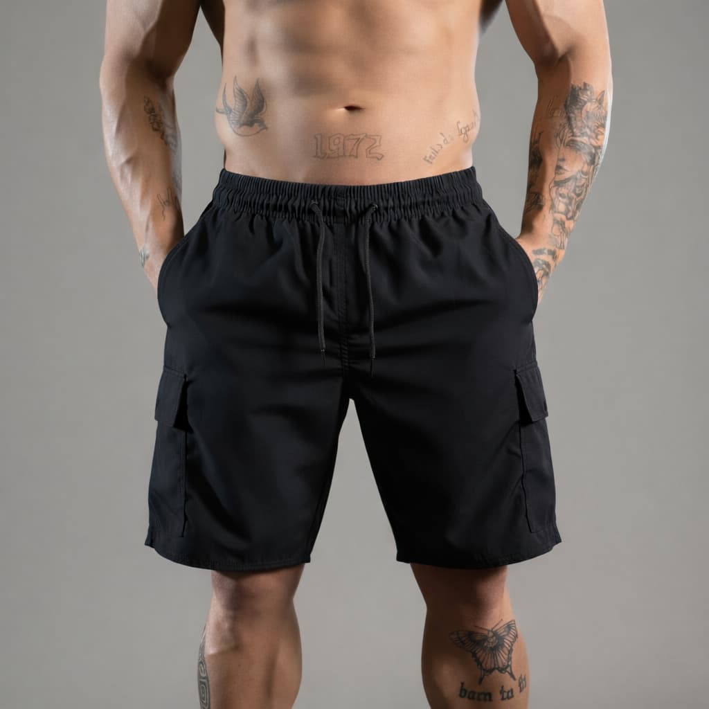Bermuda Cargo Masculina Plus size P ao G3 com 5 Bolsos Confortável e Estilosa Ultra Leve