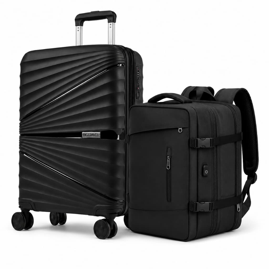 Kit Mala de Viagem Expansível 10kg + Mochila Viagens Bordo Grande Cabine Não Despacha