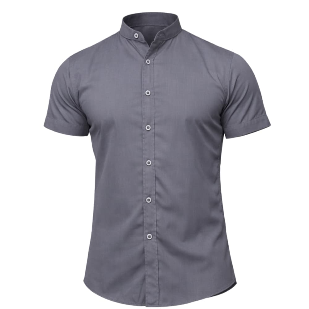 Camisa Gola Padre Manga Curta Masculino Slim Fit Casual Verão Com Elastano Não Amassa